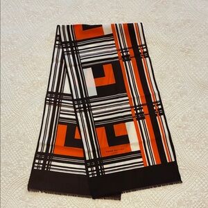 Vintage Pierre Baccara Scarf in Orange and Black